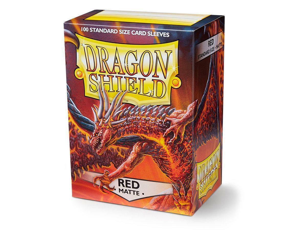 100 Dragon Shield Sleeves - Matte Red