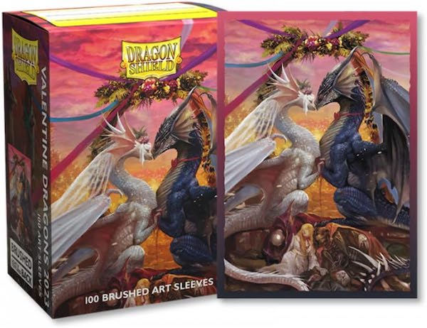 100 Dragon Shield Sleeves - Brushed Valentine Dragons 2023